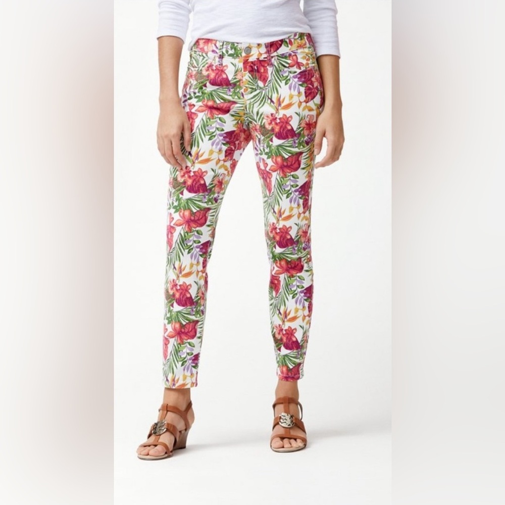 Tommy Bahama Marabella Blooms Ankle Skinny Jeans SZ 29 Boho Artisan Design